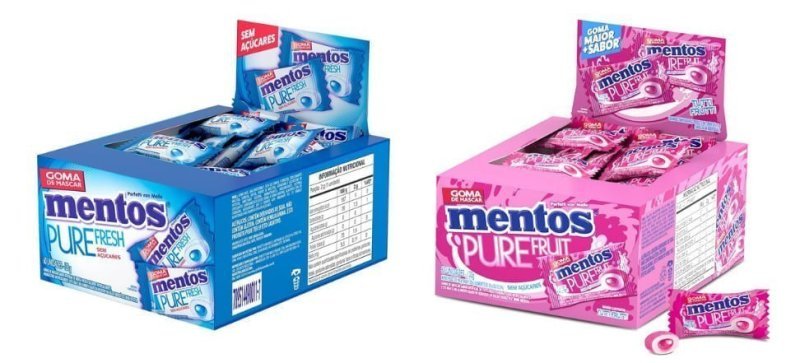Cx Gomas de Mascar Mentos Sem Açúcar 60 un. 120g