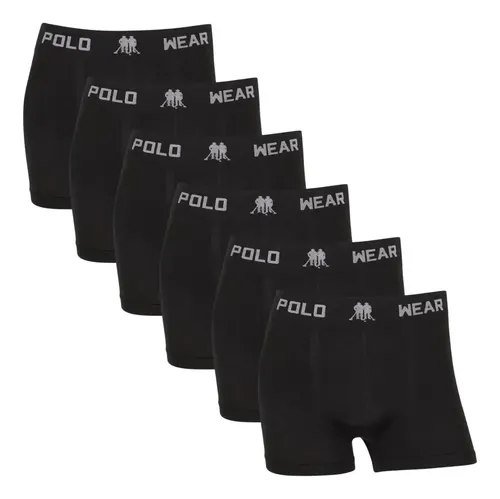 Kit 6 Cuecas Boxer Polo Wear Microfibra Sem Costura Original