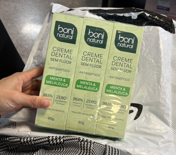 Creme Dental boni natural com óleos naturais 90g