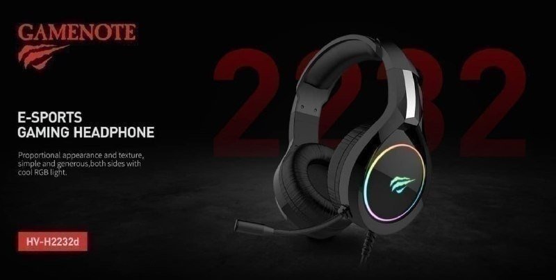 Headset over-ear gamer Havit H2232D 2xP2, RGB - Preto