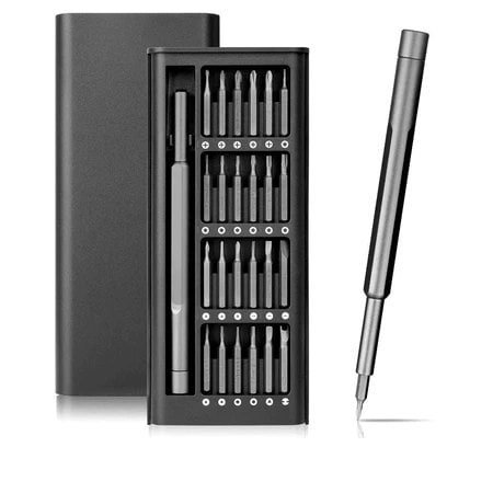 Kit Jogo Ferramenta Chave Magnética Precisão 24 Peças Pequenos Reparos Celular PC Notebook Óculos