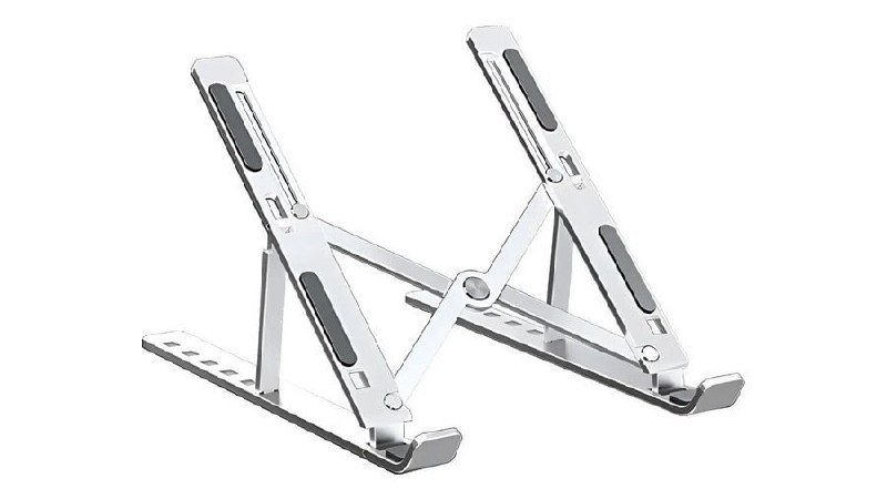 Suporte Para Notebook Base Dobrável de Alumínio Ergonômico Ajustável Fino Portátil Com Estojo