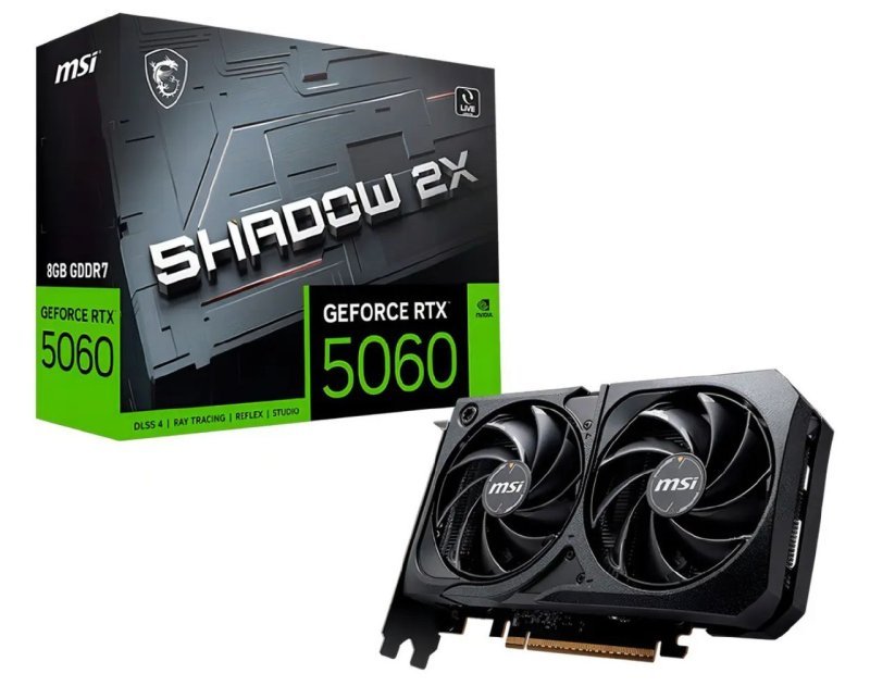 Placa de Vídeo MSI RTX 5060 Shadow 2X OC de 8GB