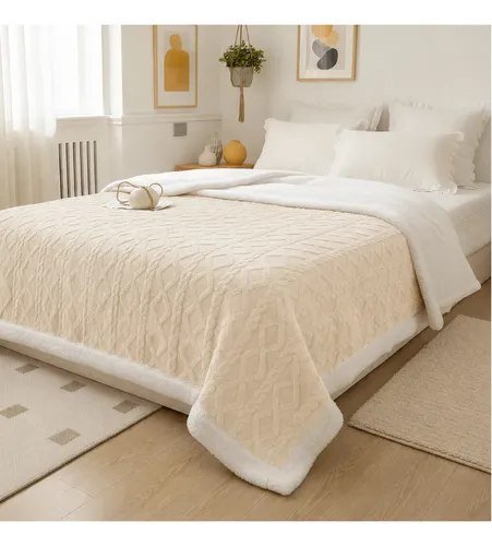 Cobertor Manta De Casal 2,00x1,80 Canelada Sherpa Cores