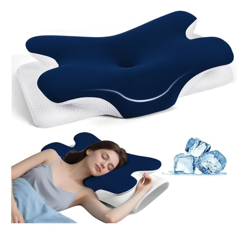 Travesseiro Cervical Borboleta Memory Foam – Alívio para Dor Cervical