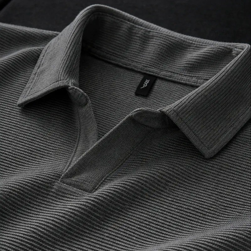 Camisa Camiseta Polo Masculina Texturizada Sem Botão