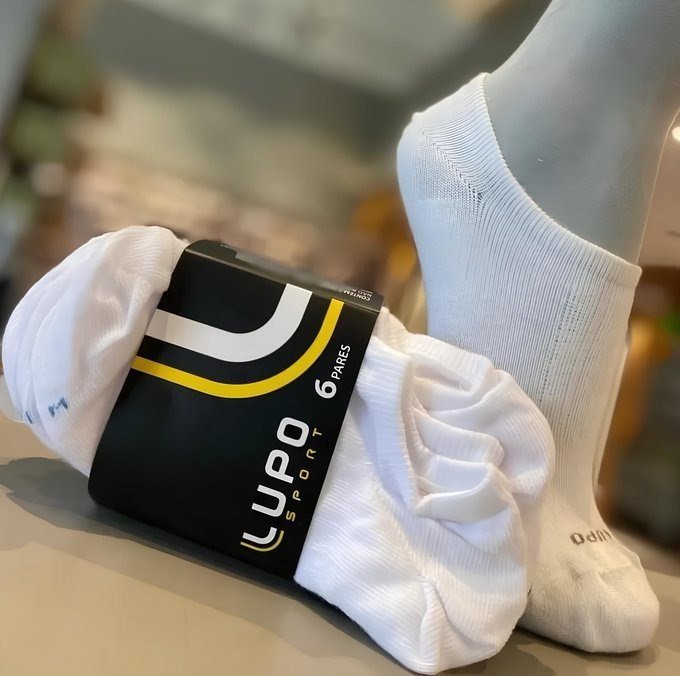 Kit 6 Pares Meias Soquete Invisível Lupo Algodão Unissex + Frete Grátis