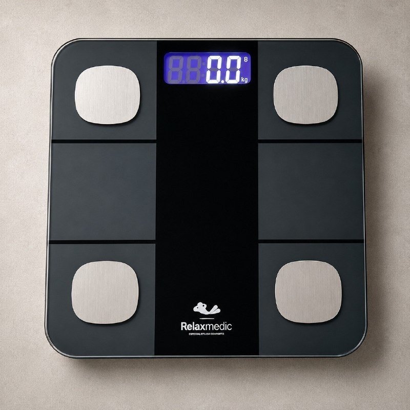 Balança Digital Corporal Bioimpedância Bluetooth Relaxmedic