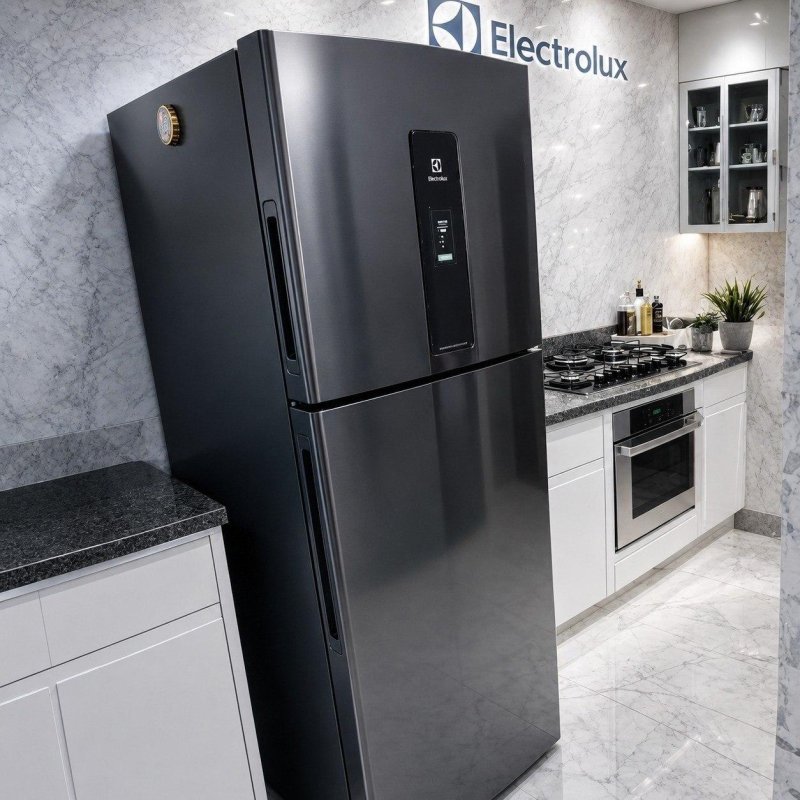 Geladeira Electrolux Frost Free com AutoSense 480L Efficient Duplex Black Inox Look
