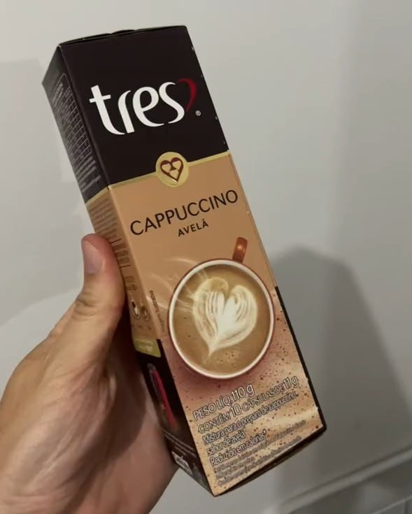 10 un. Cápsula 3 Corações Cappuccino Avelã