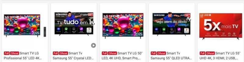 Coleção de TVs com cupom disponível