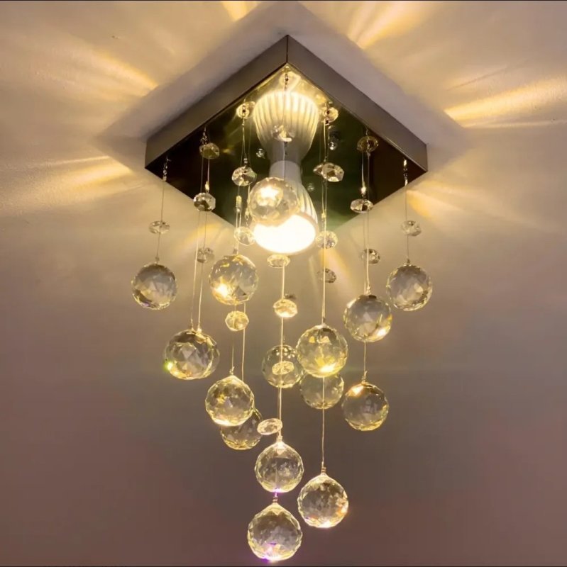 Lustre Cristal Acrílico Quarto Apartamento Vai Montado