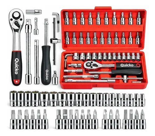 Kit Ferramentas 46 Peças Com Soquetes e Chaves Para Carro e Casa