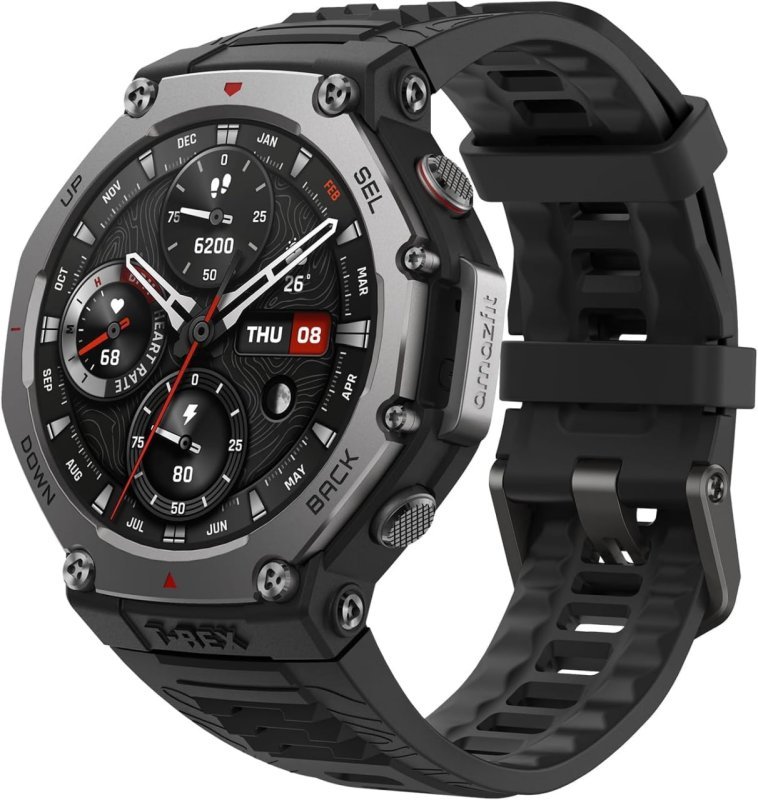 Amazfit T-Rex 3 48mm - GPS Privado, Mapas Offline, Bateria Longa - Preto