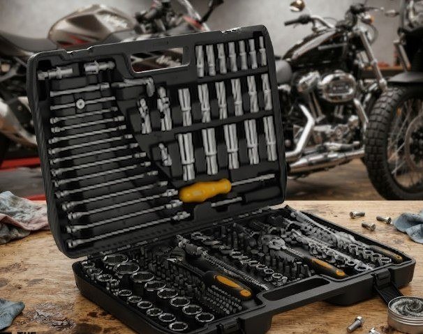 Jogo Soquetes Catracas Ferramentas Kit Chave 216 Peças Completa Oficina Master Maleta Tkf216 The Black Tools