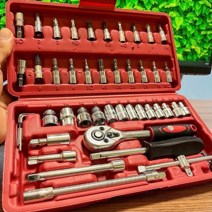 Kit com 46 Chave Catraca Jogo De Soquetes Allen Com Maleta + Frete Grátis