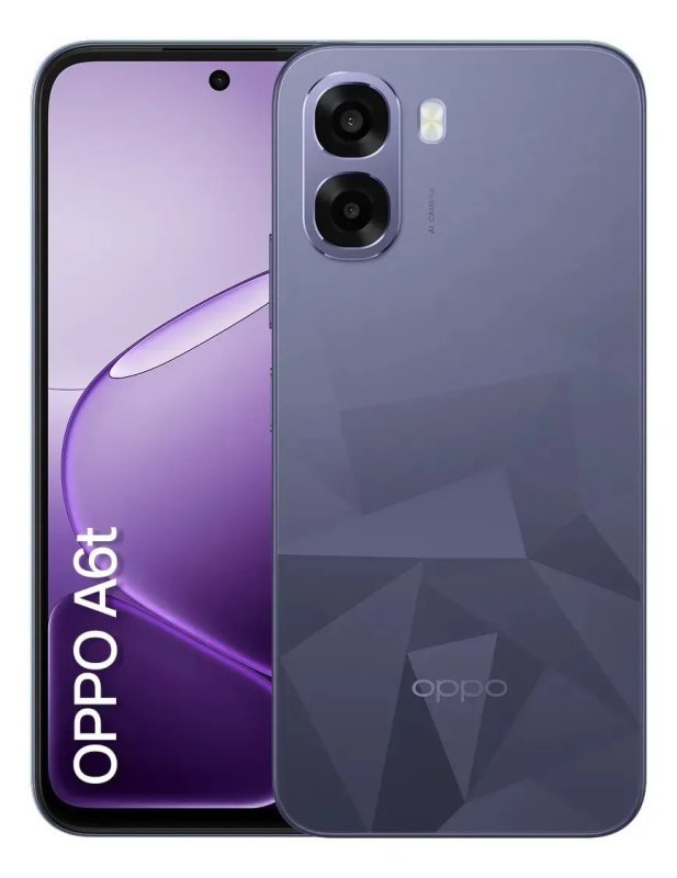 OPPO A6t 128GB 12GB RAM - Bateria 6500mAh - Câmera AI - Violeta
