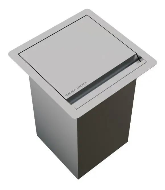 Lixeira Quadrada 5 Litros com Tampa Inox