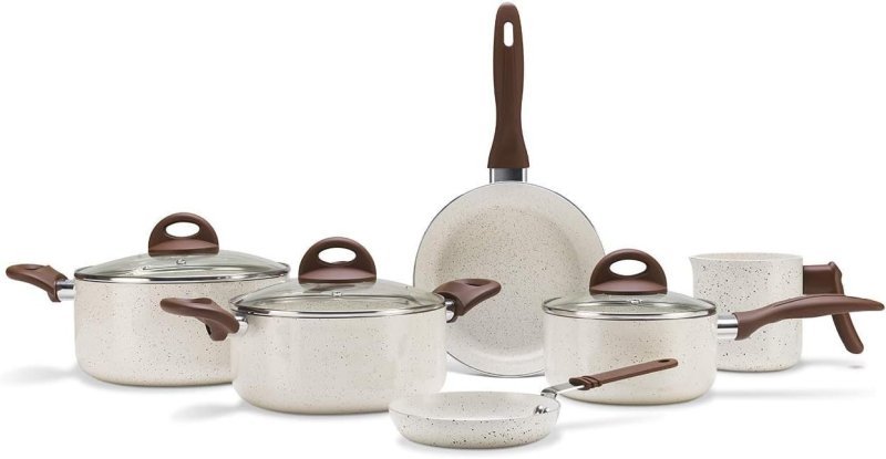 Brinox Jogo de Panelas Antiaderente Ceramic Life 6 Peças - Vanilla