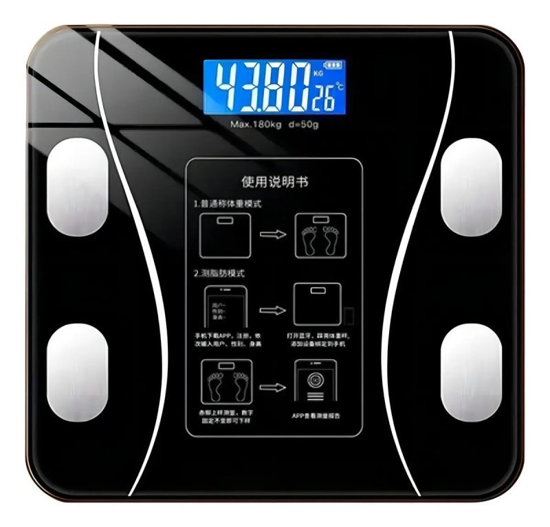Balança Digital de Bioimpedância com App – Gordura Corporal + IMC
