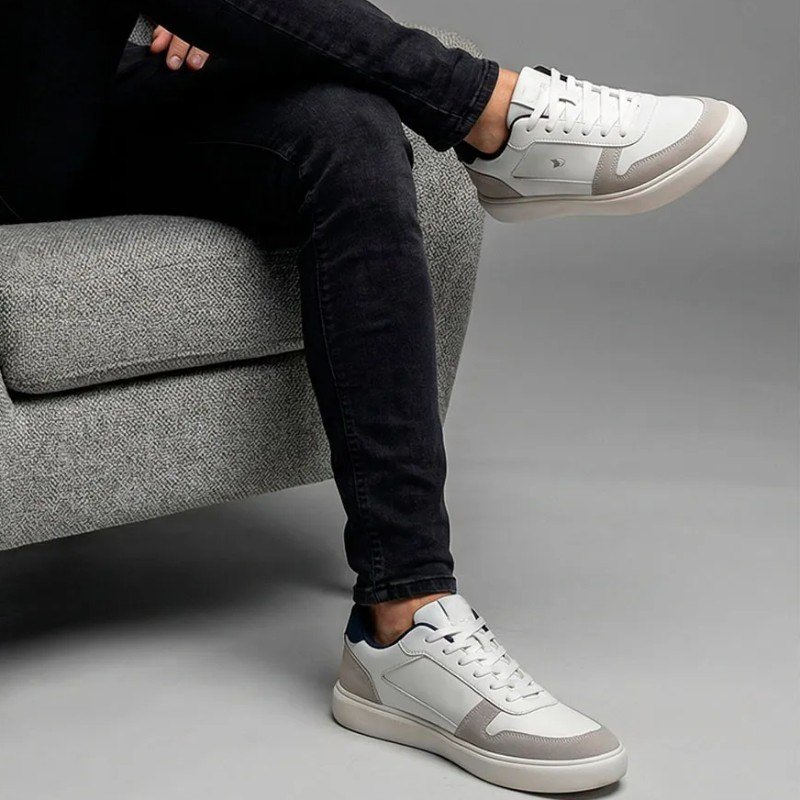 Tênis Sapatenis Masculino Sandrini Evoke Lite Branco Couro (39 a 44)