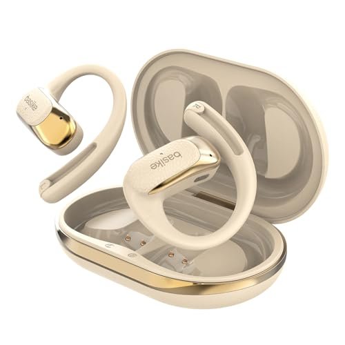 Fone de Ouvido Bluetooth OWS, Basike Fone Corrida para Fitness (Cáqui)