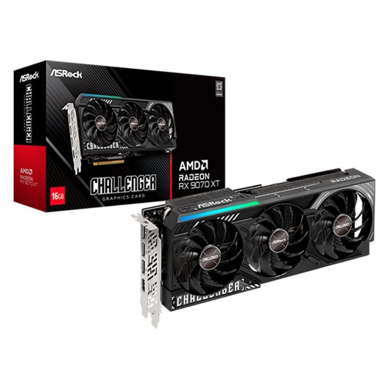 Placa de Vídeo ASRock Radeon RX 9070 XT Challenger, AMD, 16GB 90-GA61ZZ-00UANF