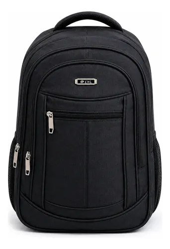 Mochila Masculina Impermeável Faculdade Alça Reforçada Top Preto Liso