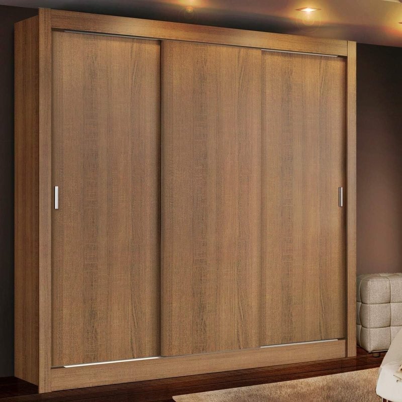 Guarda Roupa Madesa Mônaco 3 Portas Correr - Rustic