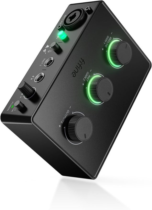 FIFINE SC1 Interface de áudio USB para gravação/instrumentos/guitarra