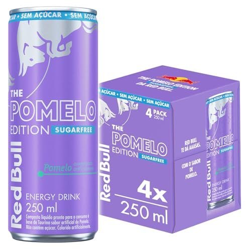 Red Bull Energético, Pomelo, Sem Açúcar, 250ml, 4 latas