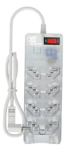 Filtro De Linha Dps Iclamper Energia 8 Tomadas 10a Bivolt Transparente/branco Bivolt