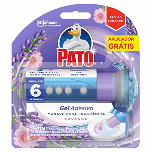 Pato Desodorizador Sanitário Gel Adesivo Lavanda com Aplicador, 6 Discos