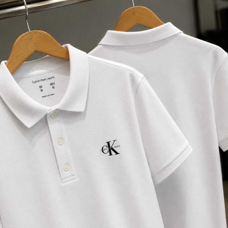Polo Calvin Klein Jeans Piquet Regular Light Re Issue Branca
