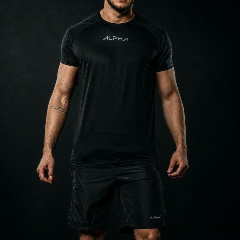 Kit Bermuda+camiseta New Fluid Dry Fitness Academia Alpha (P ao GG)