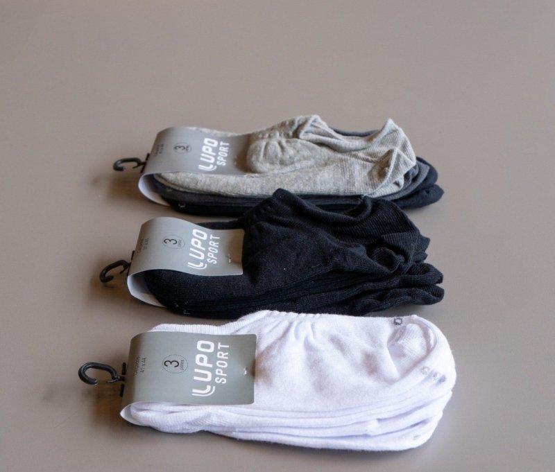 Kit 6 Pares Meias Soquete Invisível Lupo Algodão Unissex