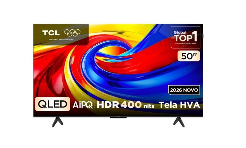 Smart TV TCL 50 Polegadas QLED 4K P7L, Preto