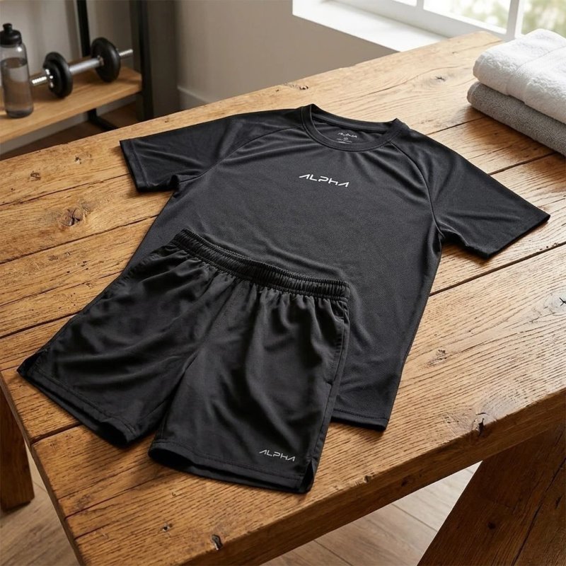 Kit Bermuda+camiseta New Fluid Dry Fitness Academia Alpha