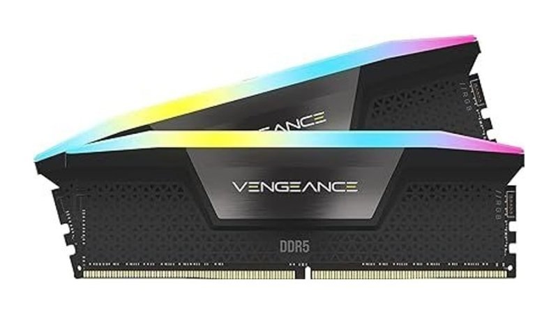 CORSAIR Memória de computador VENGEANCE RGB DDR5 RAM 32GB (2x16GB) 6000MHz CL36-44-44-96 1,35V Intel XMP 3.0 Preto (CMH32GX5M2E6000C36)