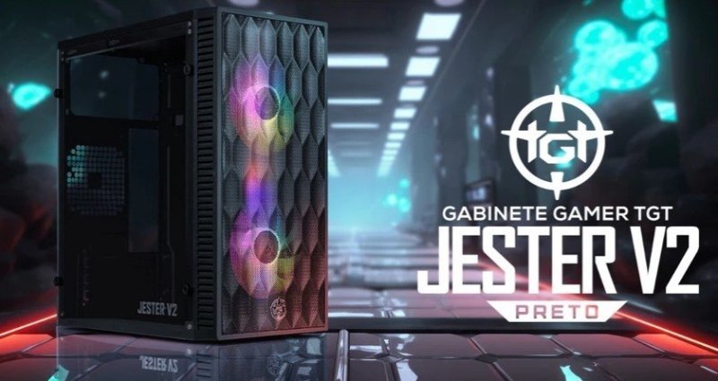 Gabinete Gamer Tgt Jester V2 Rainbow Mini-Tower, Com 2 Fans
