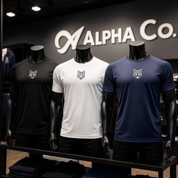 Kit 3 Camisetas Masculina Dry Alpha Lobo Geométrico + Frete Grátis