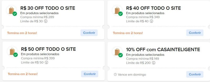 Novos Cupons no Mercado Livre