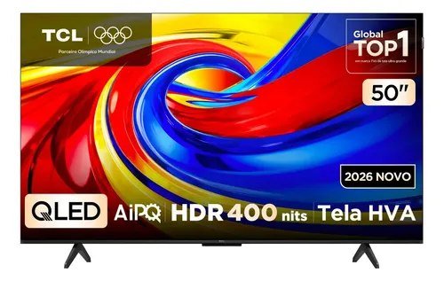 Smart TV TCL 50 Polegadas QLED 4K P7L WiFi Bluetooth Google TV HDR10+ 60 Hz AIPQ 50P7L