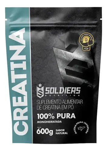 Creatina 600g Suplemento Monohidratada em pó 100% Pura - Soldiers Nutrition