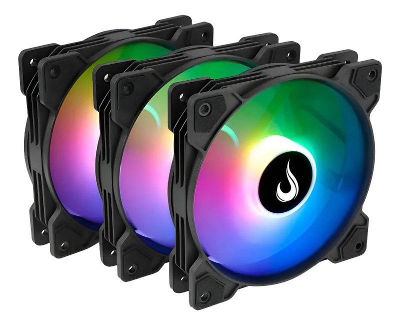 Kit 3 Fans Gamer Rise Mode X ARGB 5V 120mm – Preto