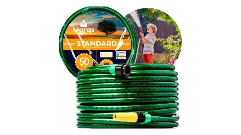 Mangueira de Jardim Trançada Anti Dobra + Esguicho 50M