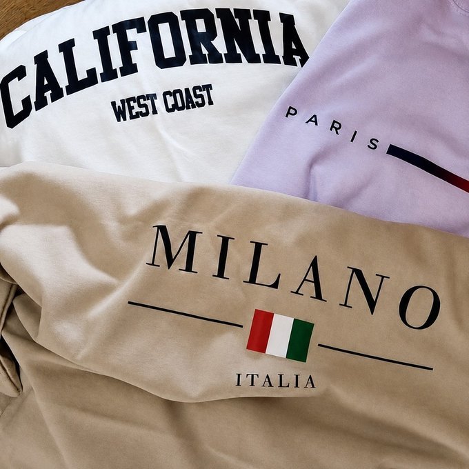 Kit com 3 Camisetas de Algodão Milano Paris Califórnia