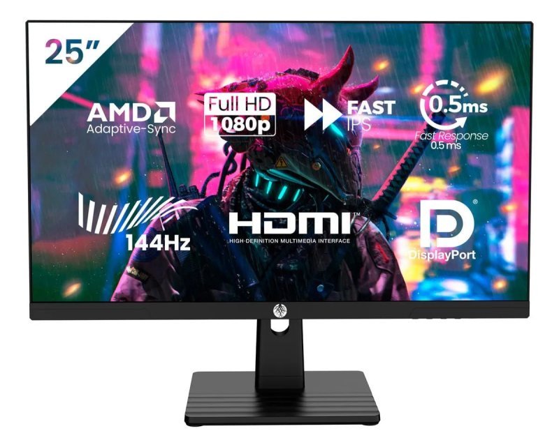 Monitor Gamer Haiz 25'' Ips Fhd 144hz 0.5ms Hdmi Dp Vesa Preto