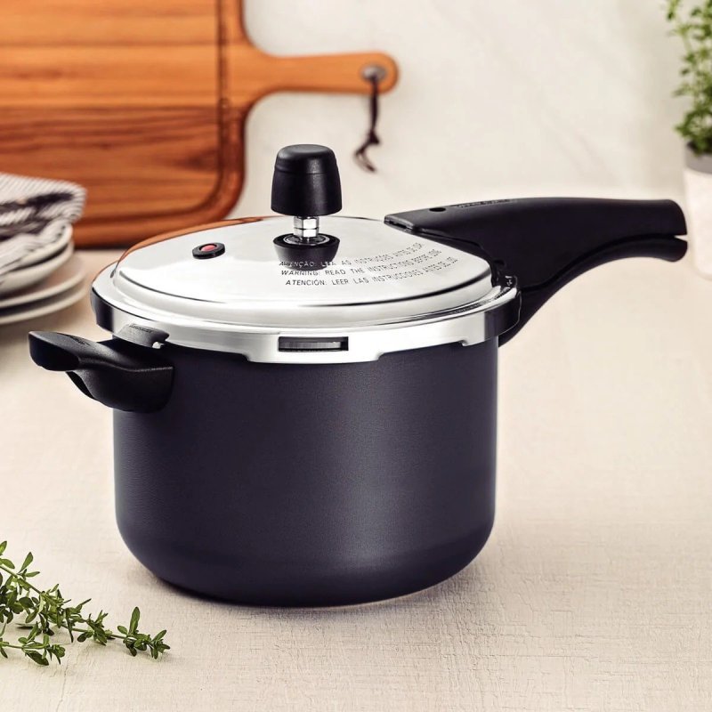 Panela De Pressão Antiaderente Tramontina Vancouver 4,5l Cor Preta + Frete Grátis