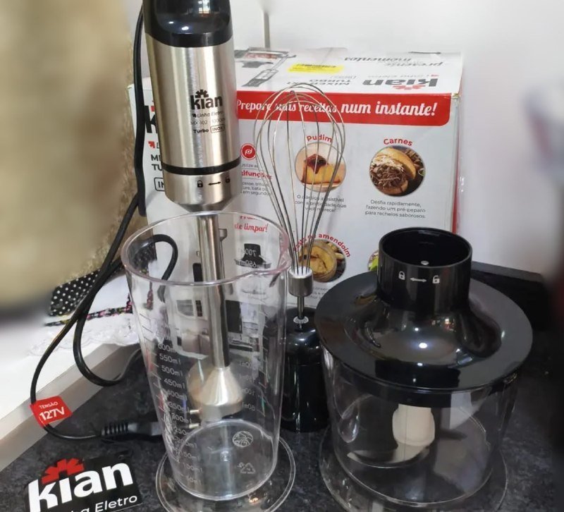 Mixer 3 Em 1 Processador Batedor Inox 1000w Kian
